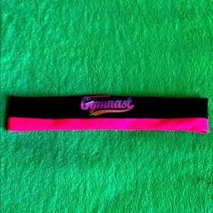 Gymnast pink neon workout headband